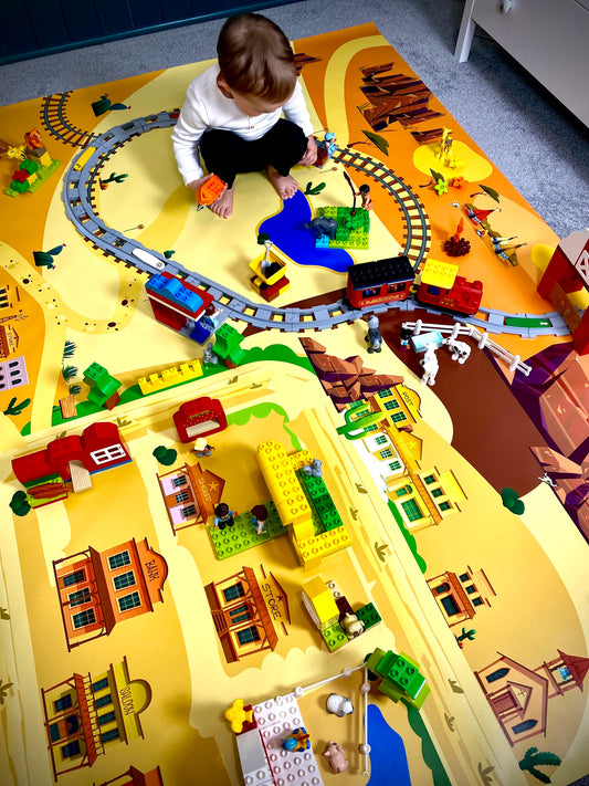 Mata do zabawy z klockami i nie tylko Dziki Zachód