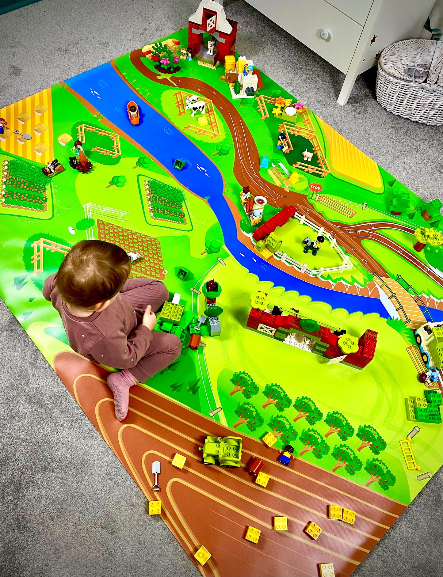 Mata do zabawy z klockami i nie tylko Farma