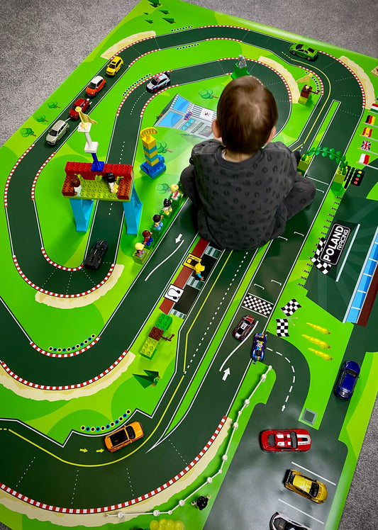 Mata do zabawy z klockami i nie tylko Tor wyścigowy