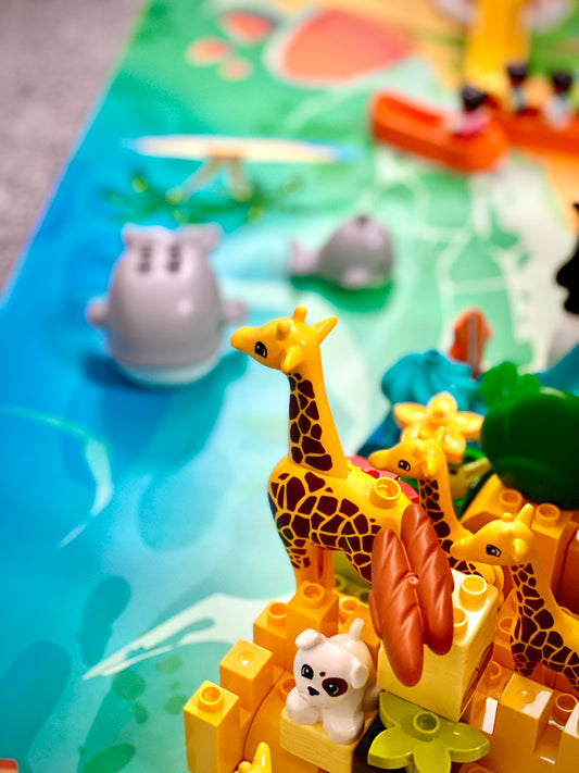 Mata do zabawy z klockami i nie tylko Wakacje na wyspie (rozmiar L)