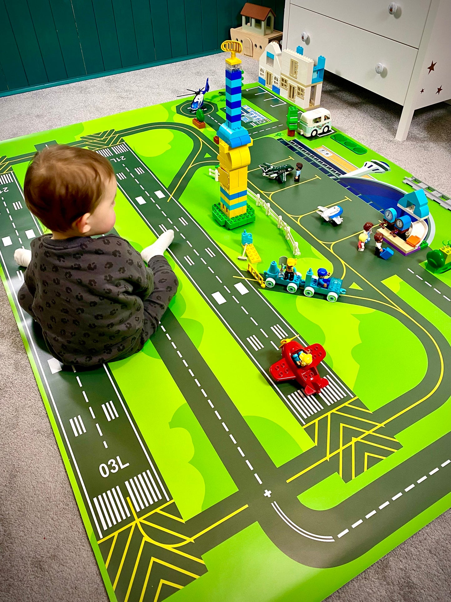 Mata do zabawy z klockami i nie tylko Lotnisko