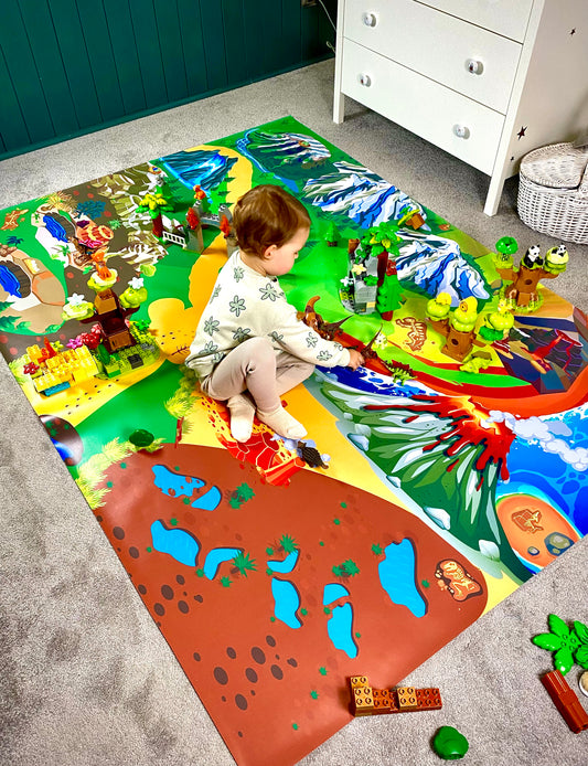 Mata do zabawy z klockami i nie tylko Kraina Dinozaurów