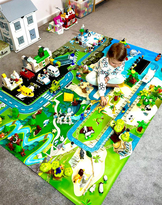 Mata do zabawy z klockami i nie tylko ZOO