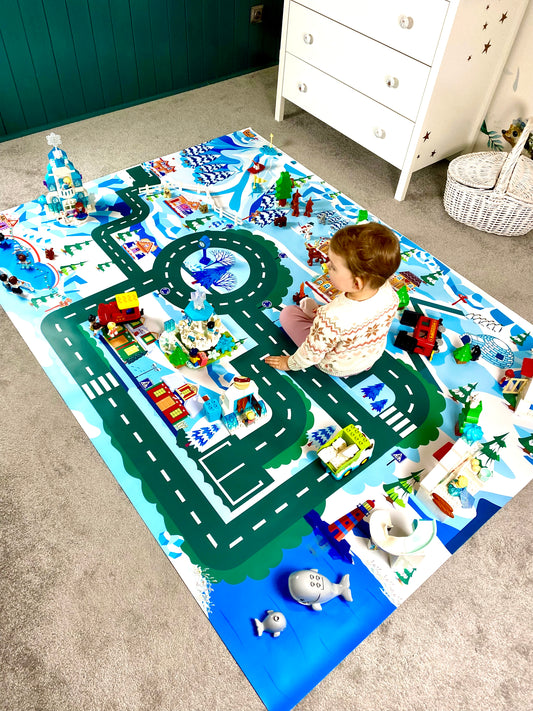 Mata do zabawy z klockami i nie tylko Zimowa Kraina