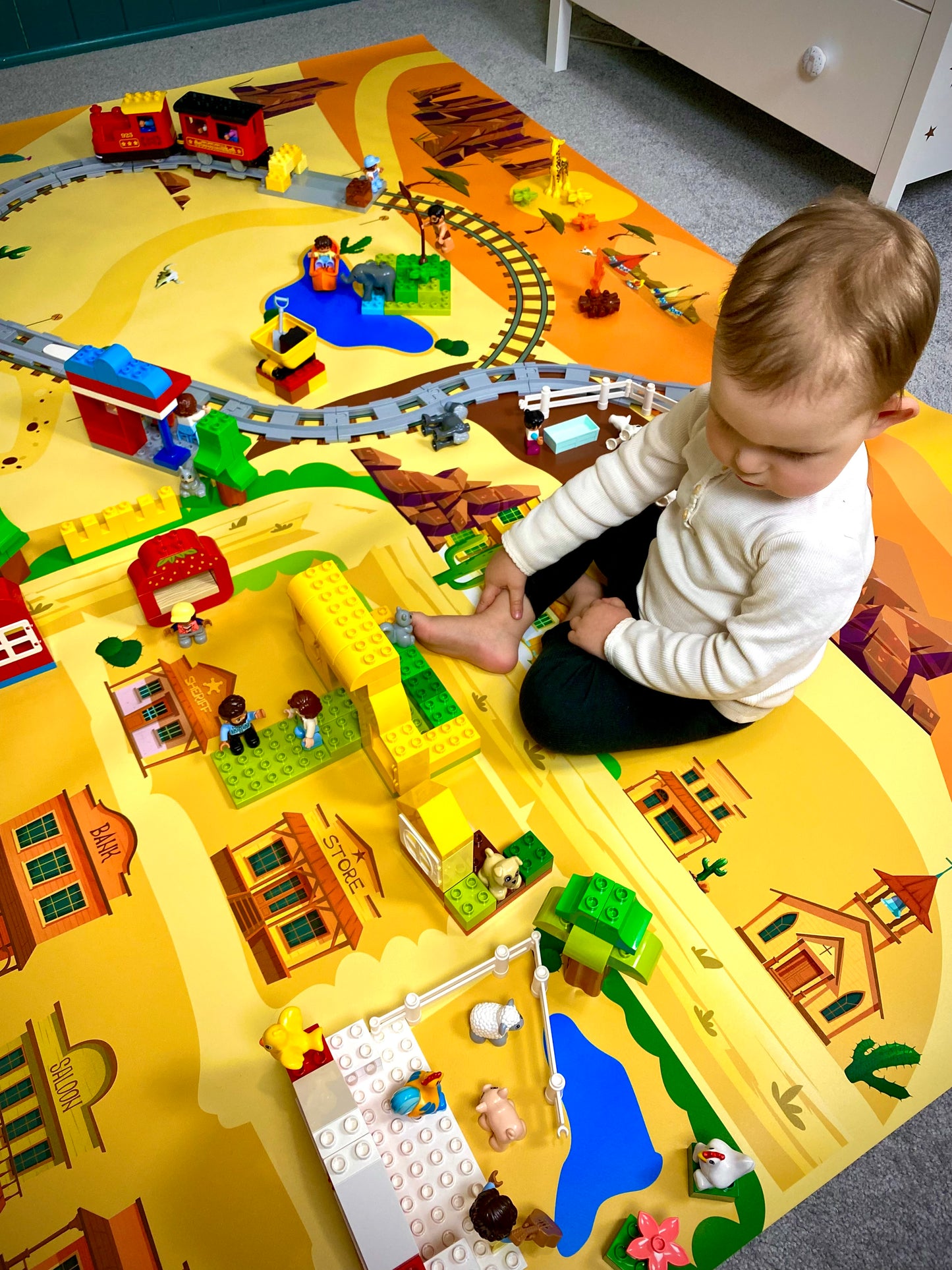 Mata do zabawy z klockami i nie tylko Dziki Zachód