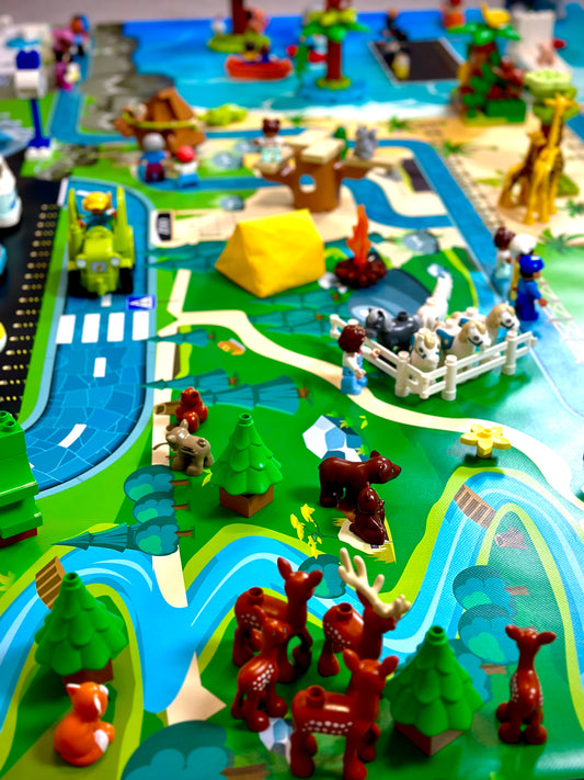 Mata do zabawy z klockami i nie tylko ZOO