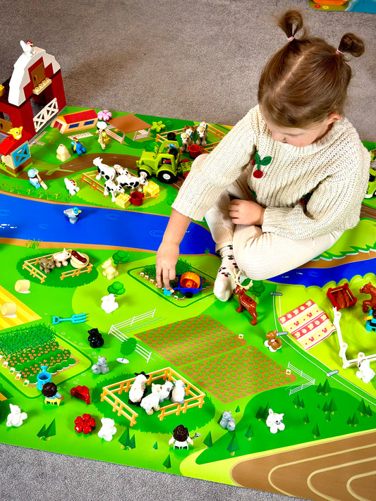 Mata do zabawy z klockami i nie tylko Farma (rozmiar L)