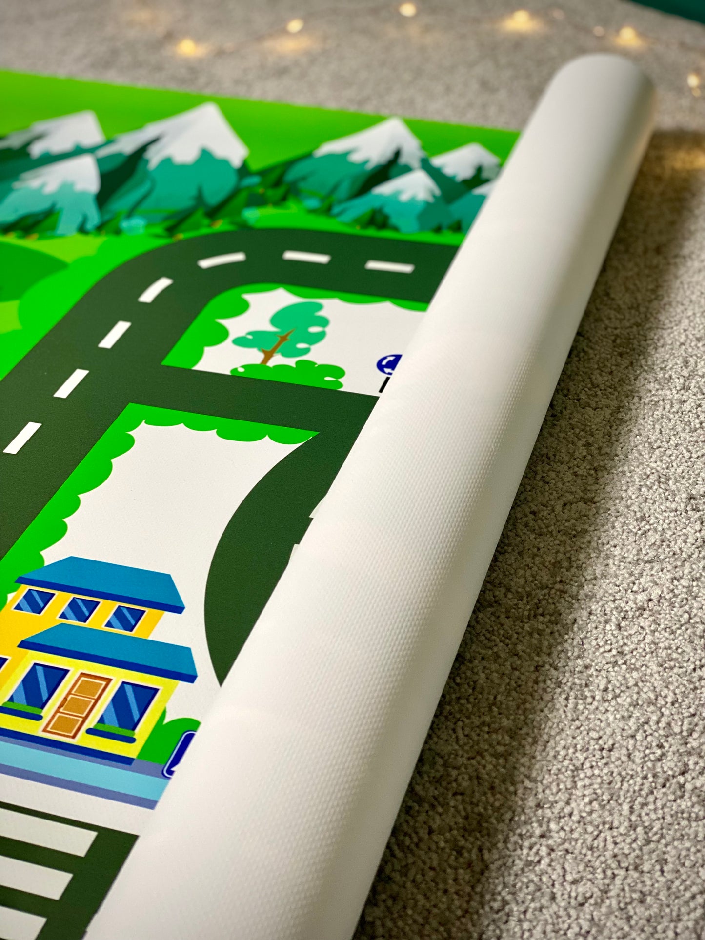 Mata do zabawy z klockami i nie tylko Miasteczko (rozmiar L)