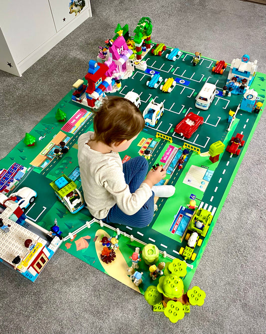 Mata do zabawy z klockami i nie tylko Parking (rozmiar L)