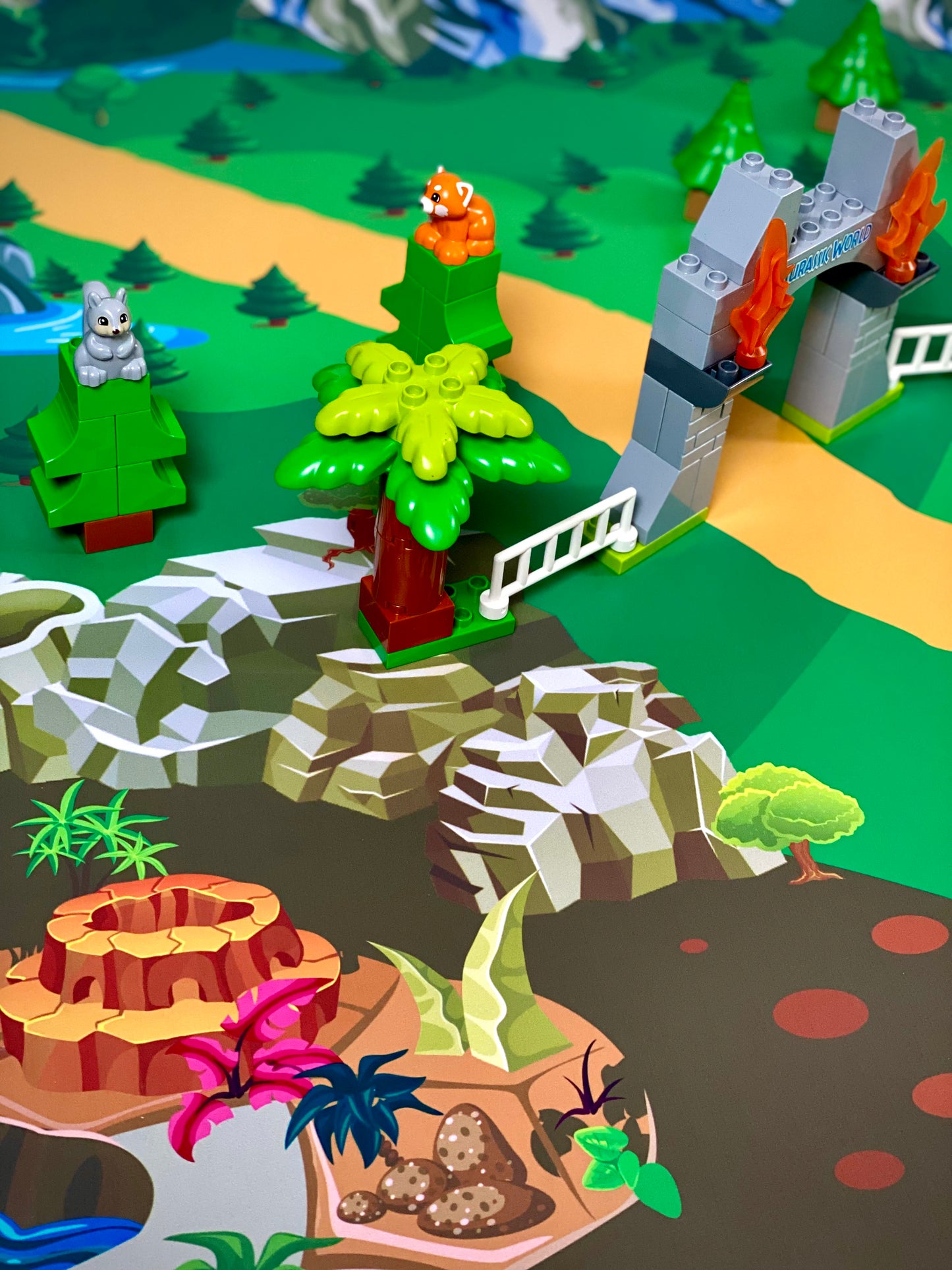 Mata do zabawy z klockami i nie tylko Kraina Dinozaurów