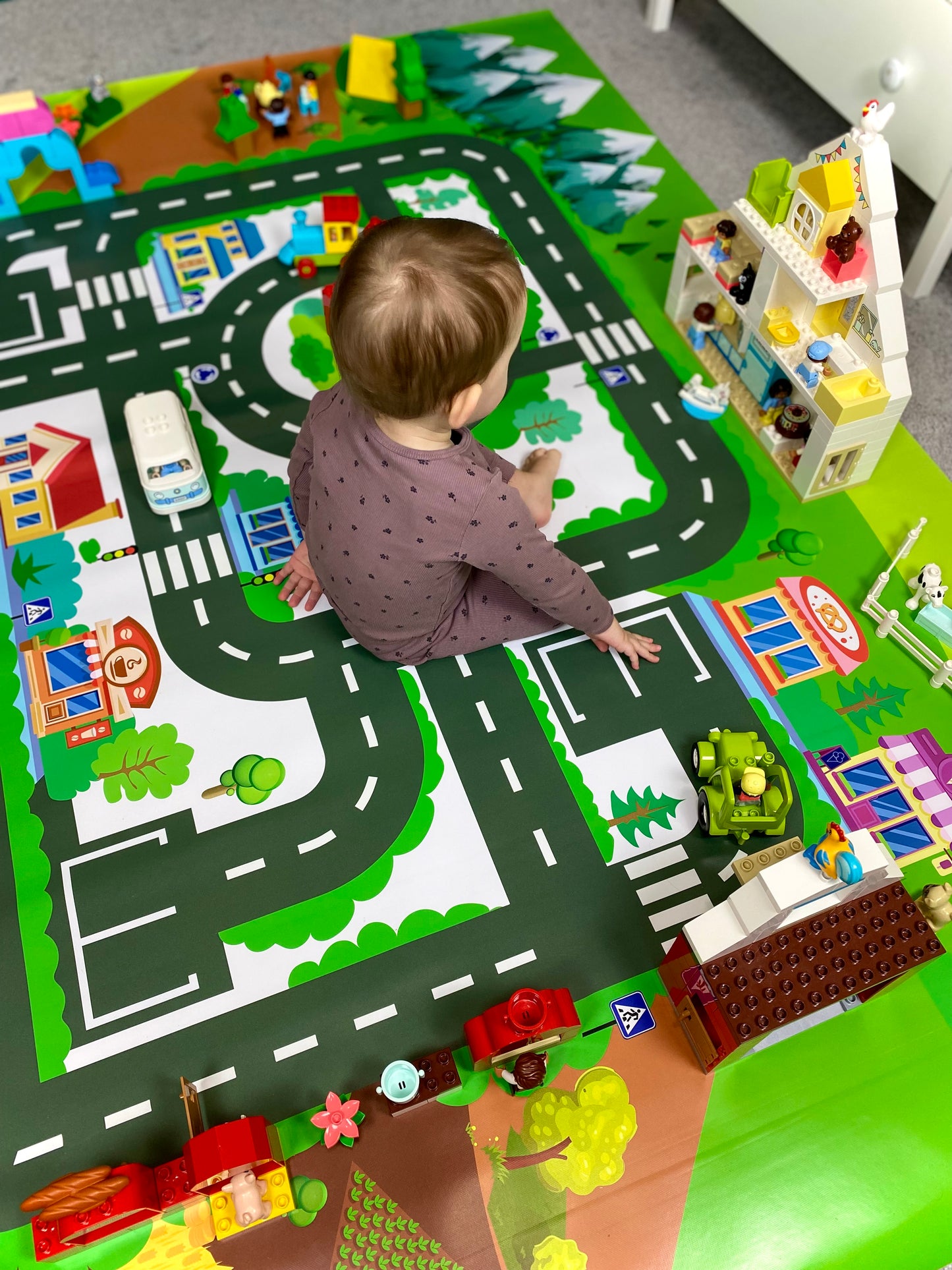 Mata do zabawy z klockami i nie tylko Miasteczko