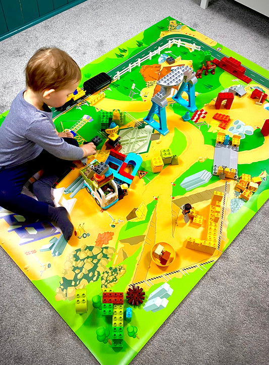 Mata do zabawy z klockami i nie tylko Plac Budowy (rozmiar L)