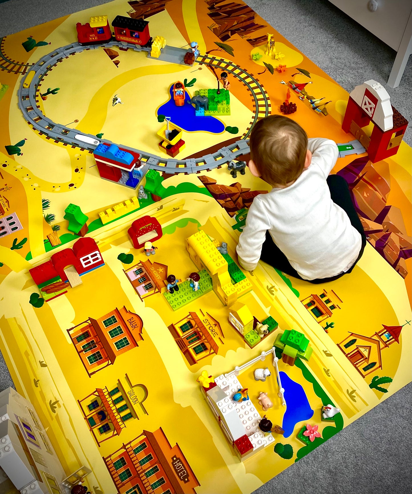 Mata do zabawy z klockami i nie tylko Dziki Zachód