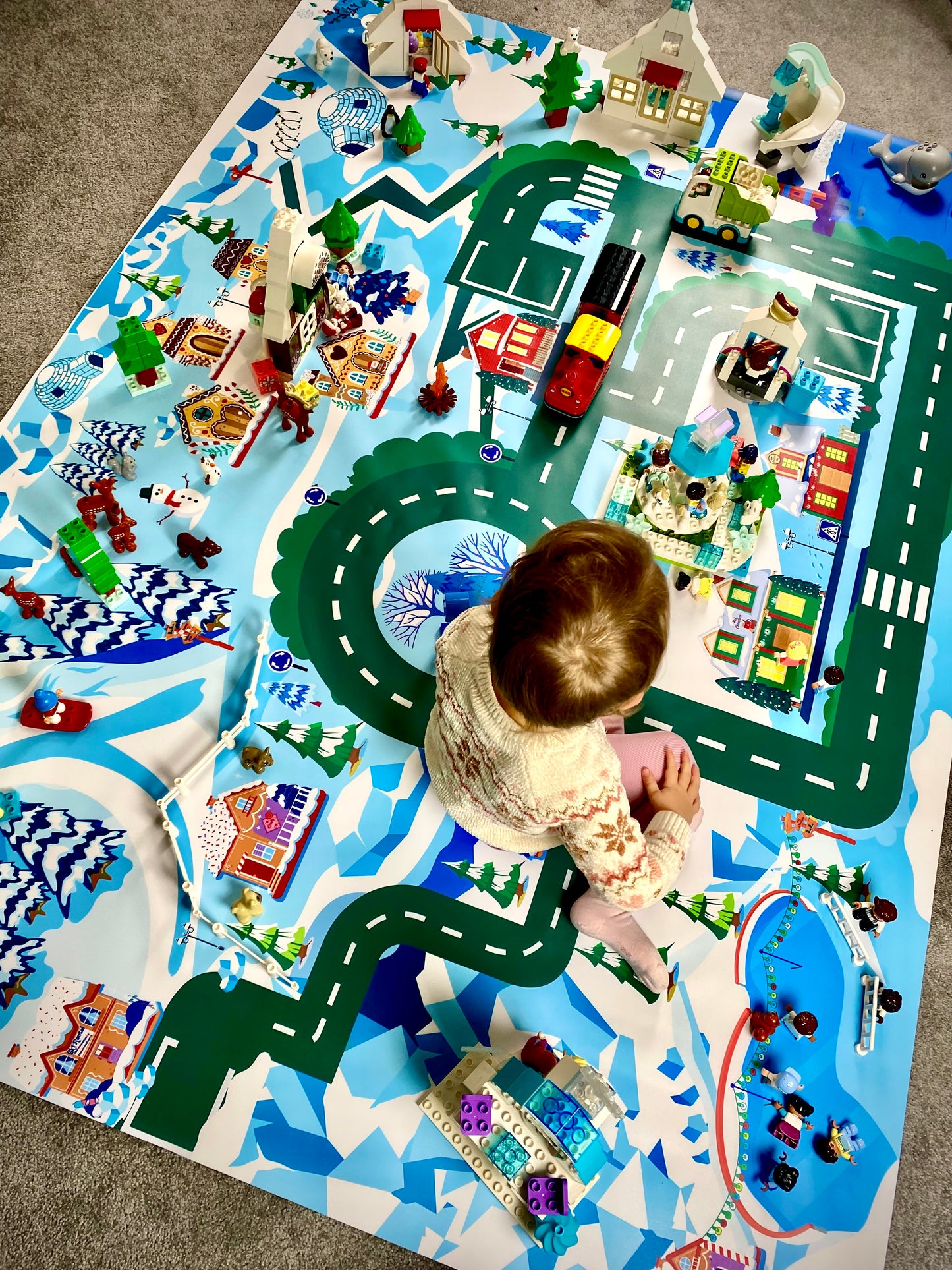 Mata do zabawy z klockami i nie tylko Zimowa Kraina
