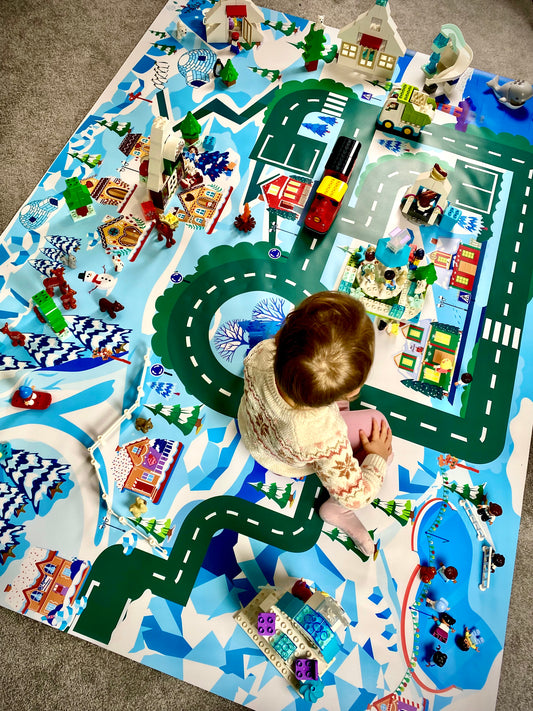 Mata do zabawy z klockami i nie tylko Zimowa Kraina