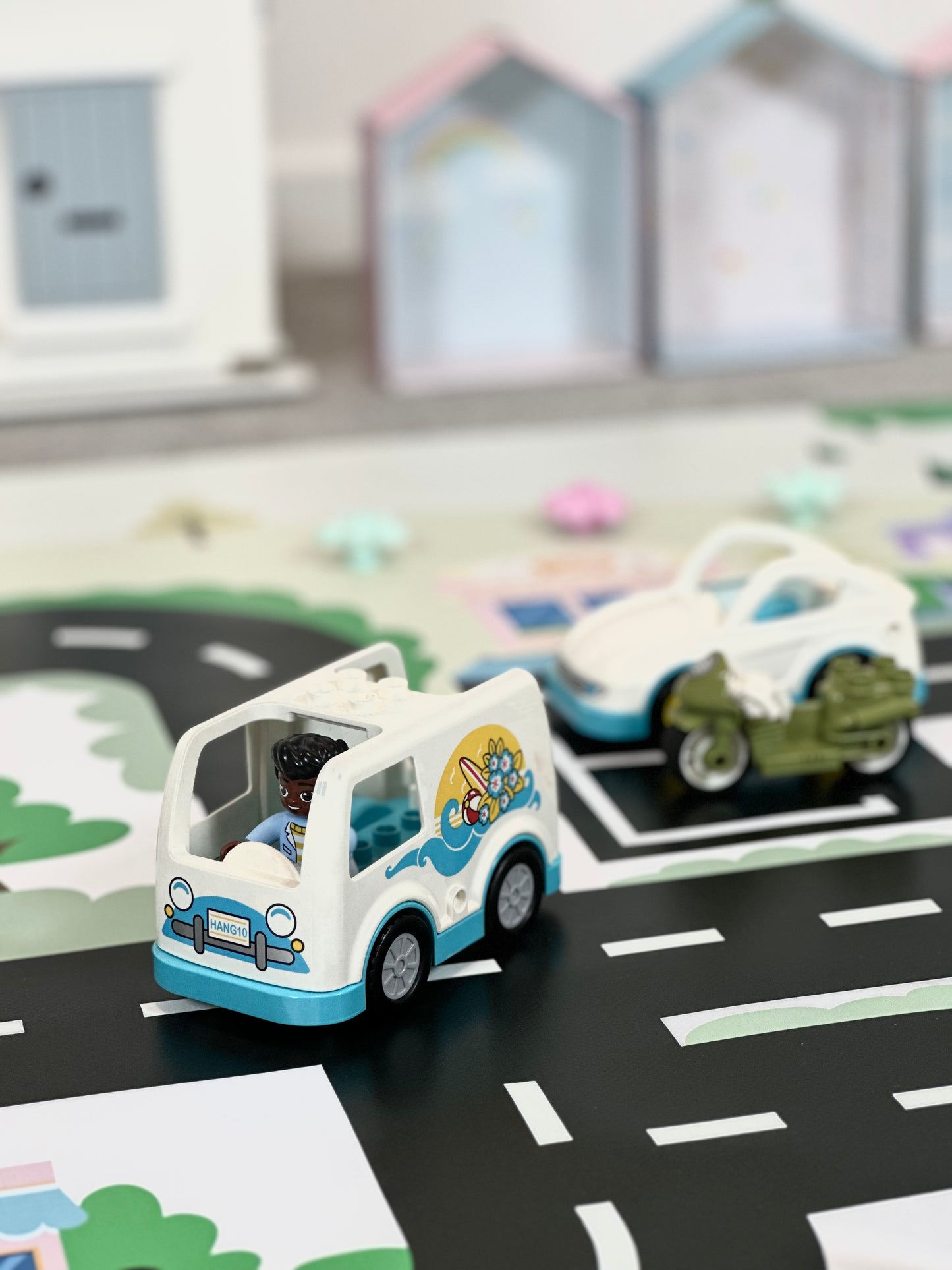 Mata do zabawy z klockami i nie tylko Miasteczko Pastelowe