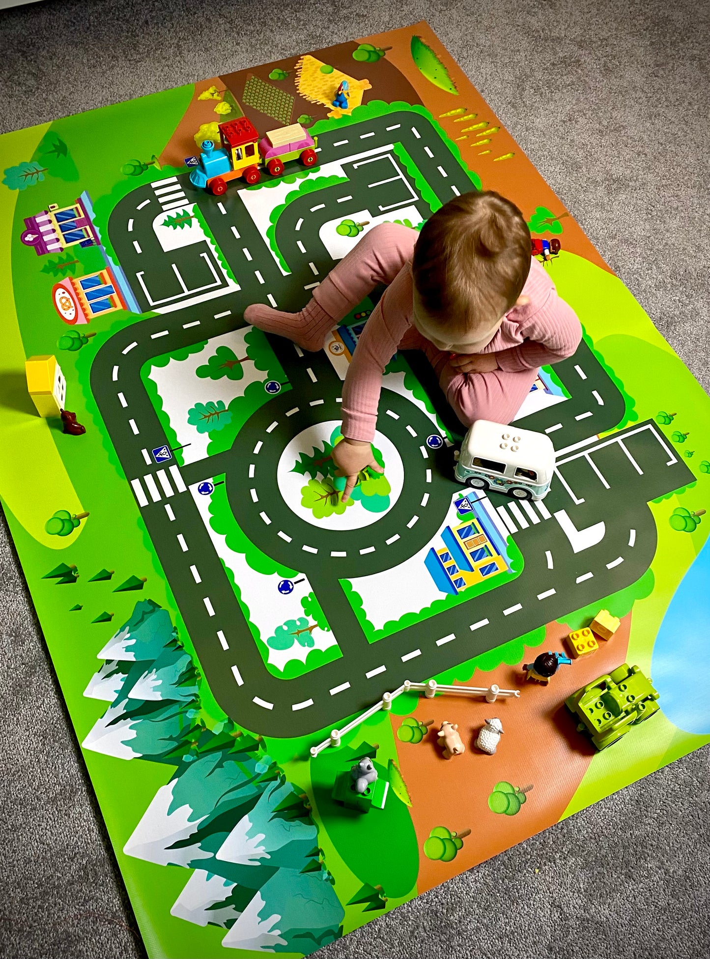 Mata do zabawy z klockami i nie tylko Miasteczko (rozmiar L)