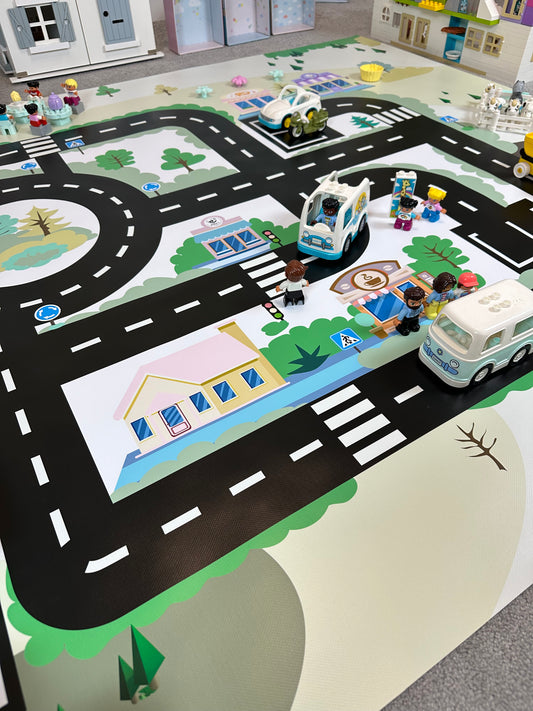 Mata do zabawy z klockami i nie tylko Miasteczko Pastelowe